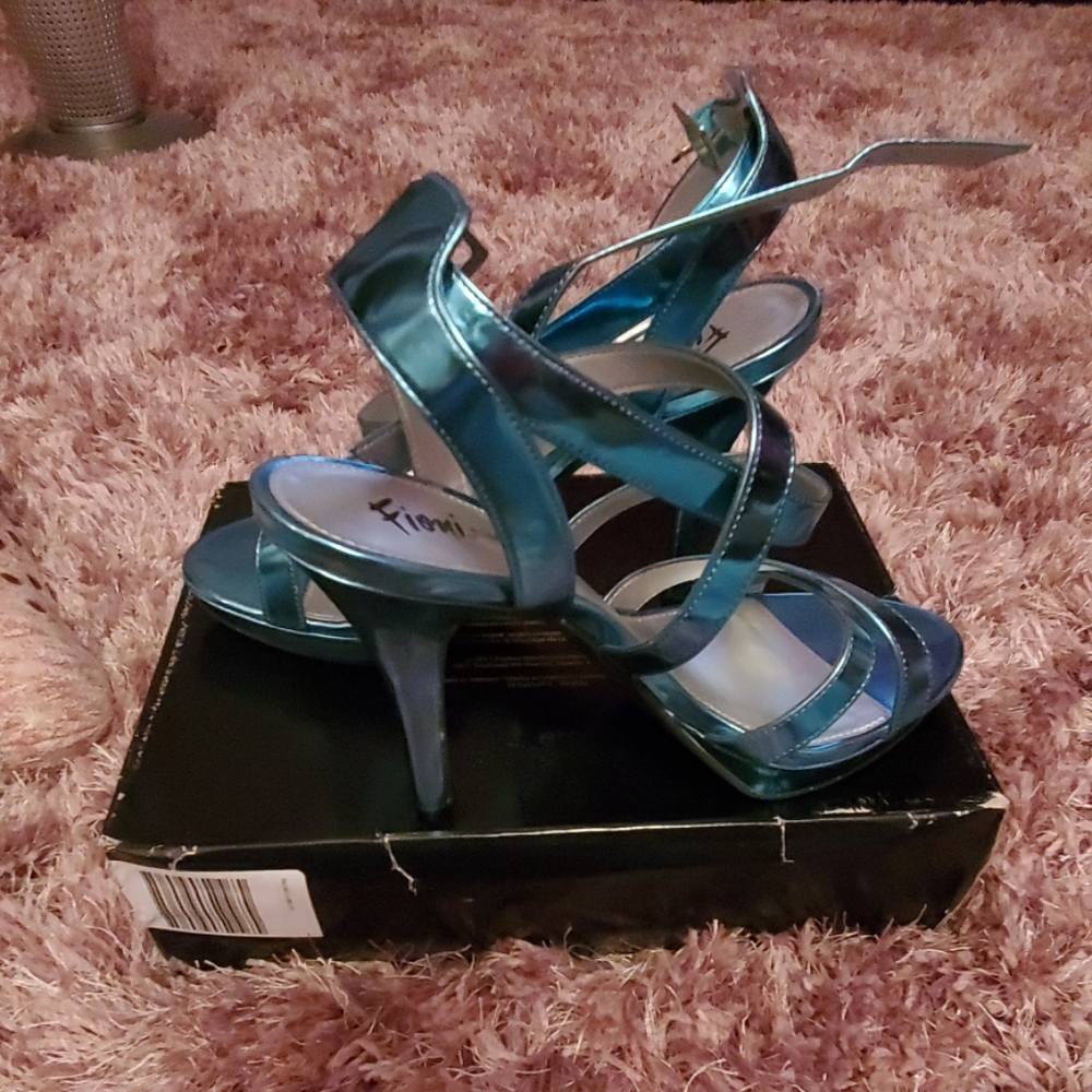 Heels teal colored
